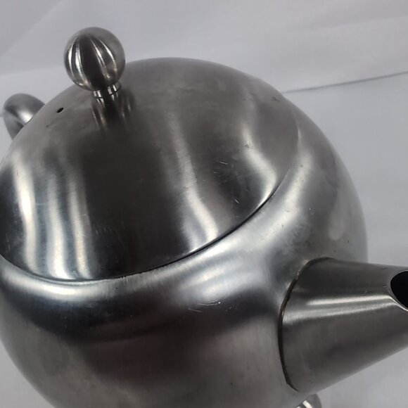 Vintage Original Henley Teapot Stainless Steel Silver MCM Atomic Mid Century - Picture 12 of 14